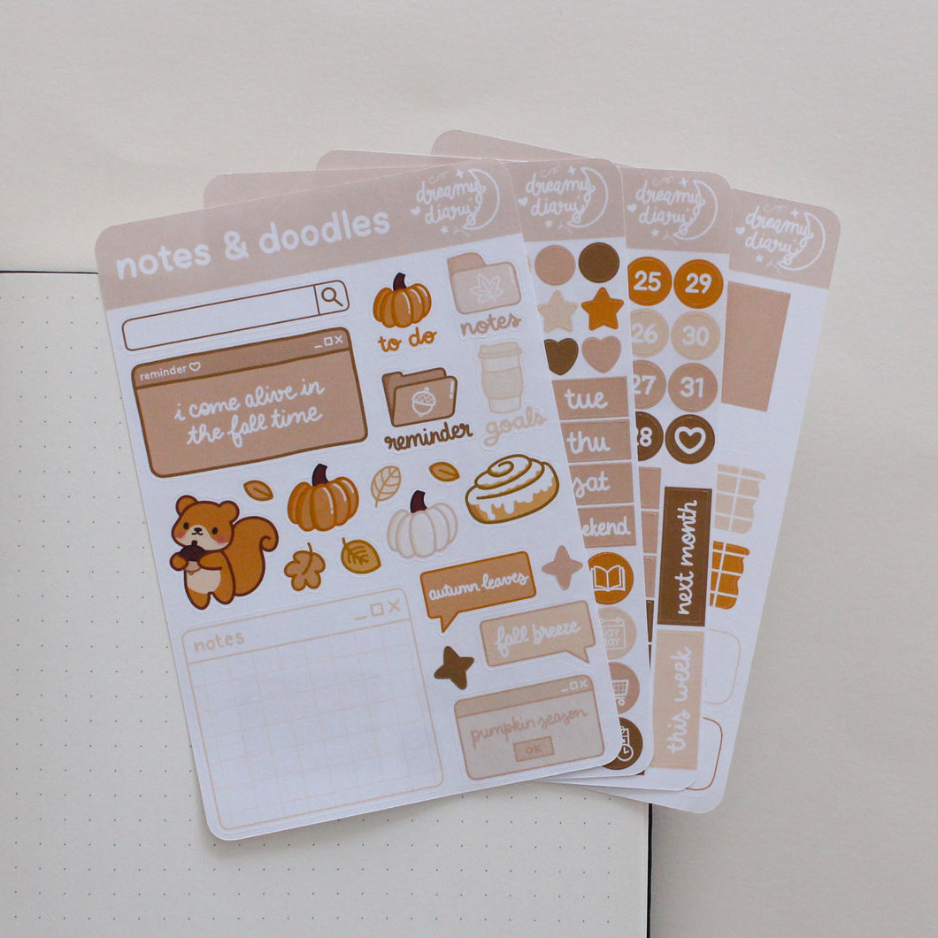 AUTUMN Planner/Bujo Set (4 sticker sheets)