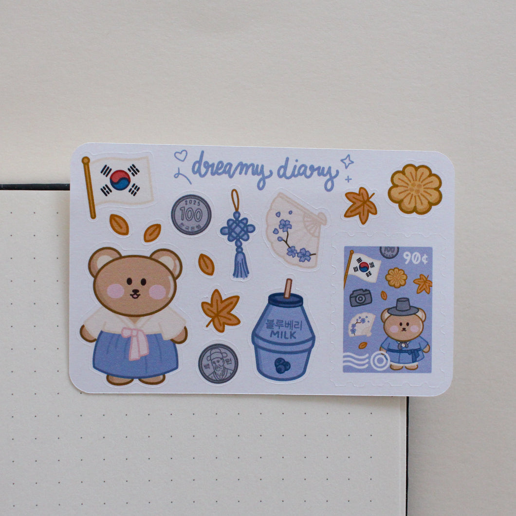 Mini Seoul Sticker Sheet (blue)