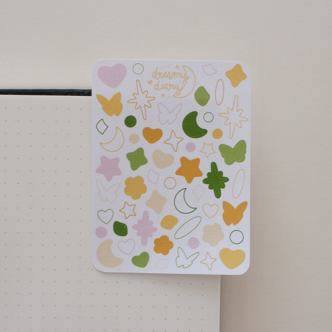 Mini Shapes Sticker Sheet (lemon)