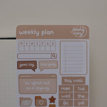 Load image into Gallery viewer, Dark Neutral Weekly Plan Sticker Sheet
