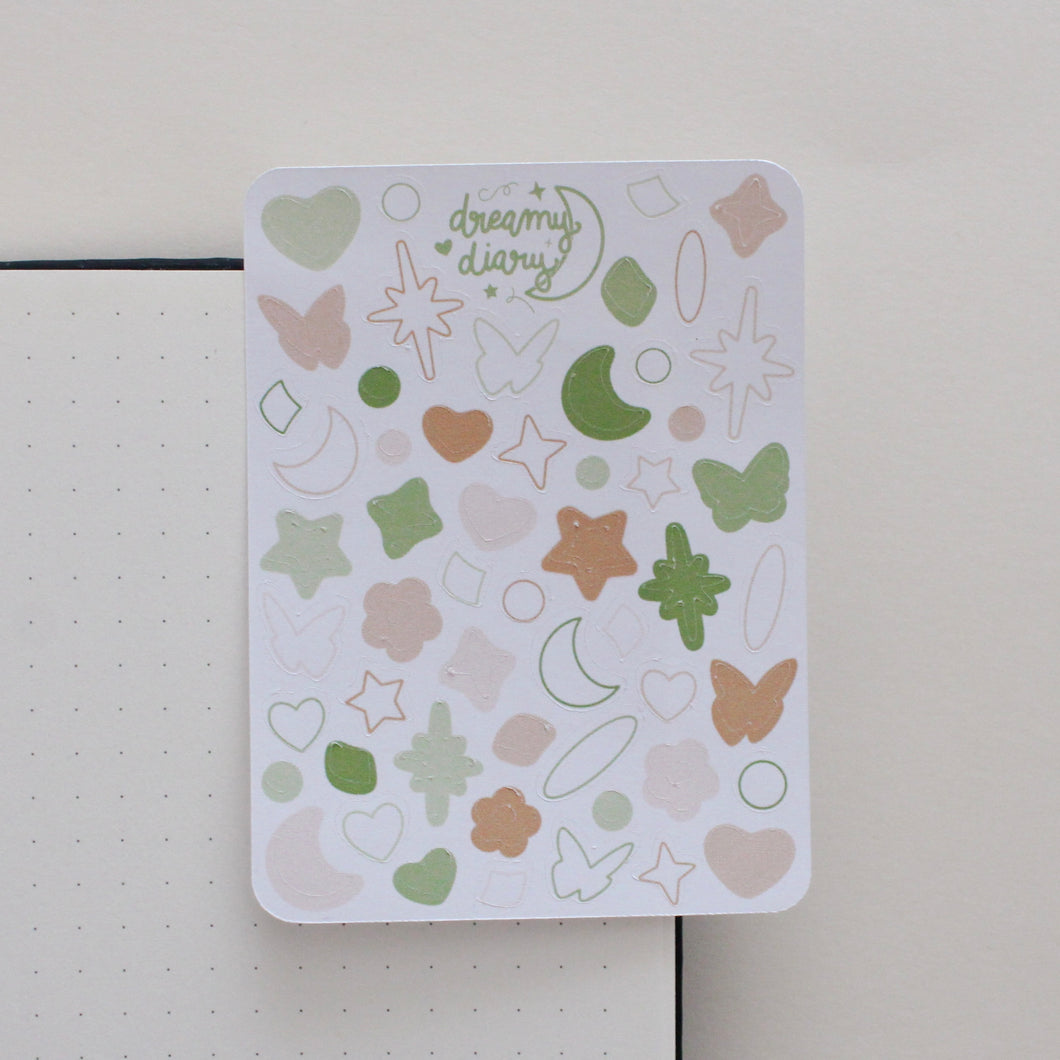 Mini Shapes Sticker Sheet (lily of the valley)