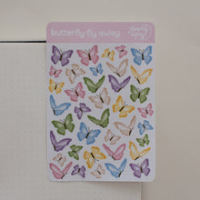 Charger l&#39;image dans la galerie, Butterfly Fly Away Sticker Sheet (rainbow)
