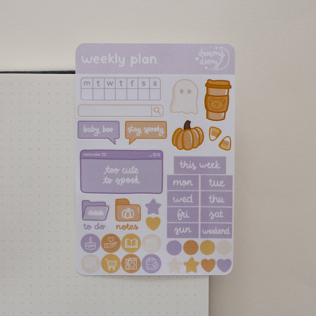 Halloween Weekly Plan Sticker Sheet