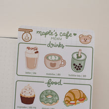Charger l&#39;image dans la galerie, Café Menu Sticker Sheet
