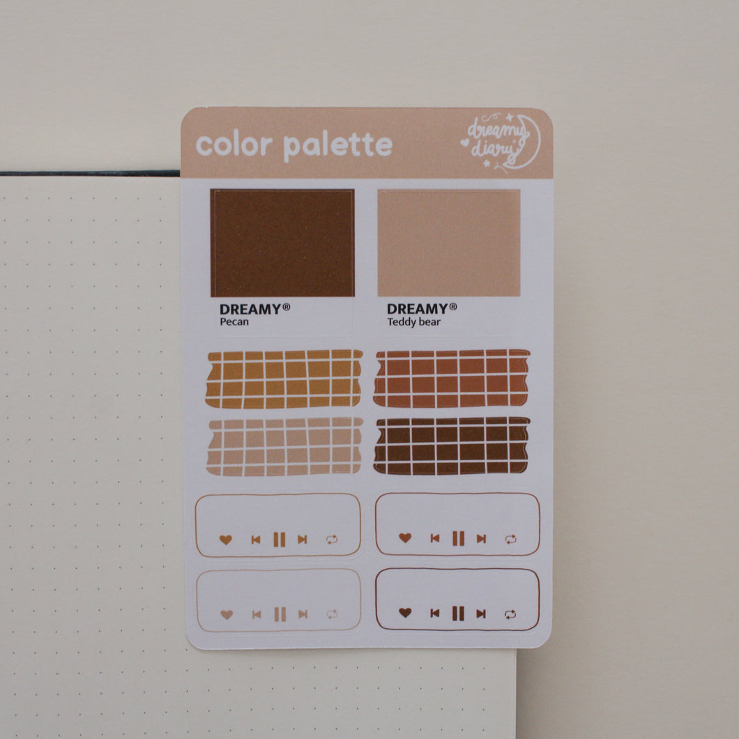 Dark Neutral Color Palette Sticker Sheet