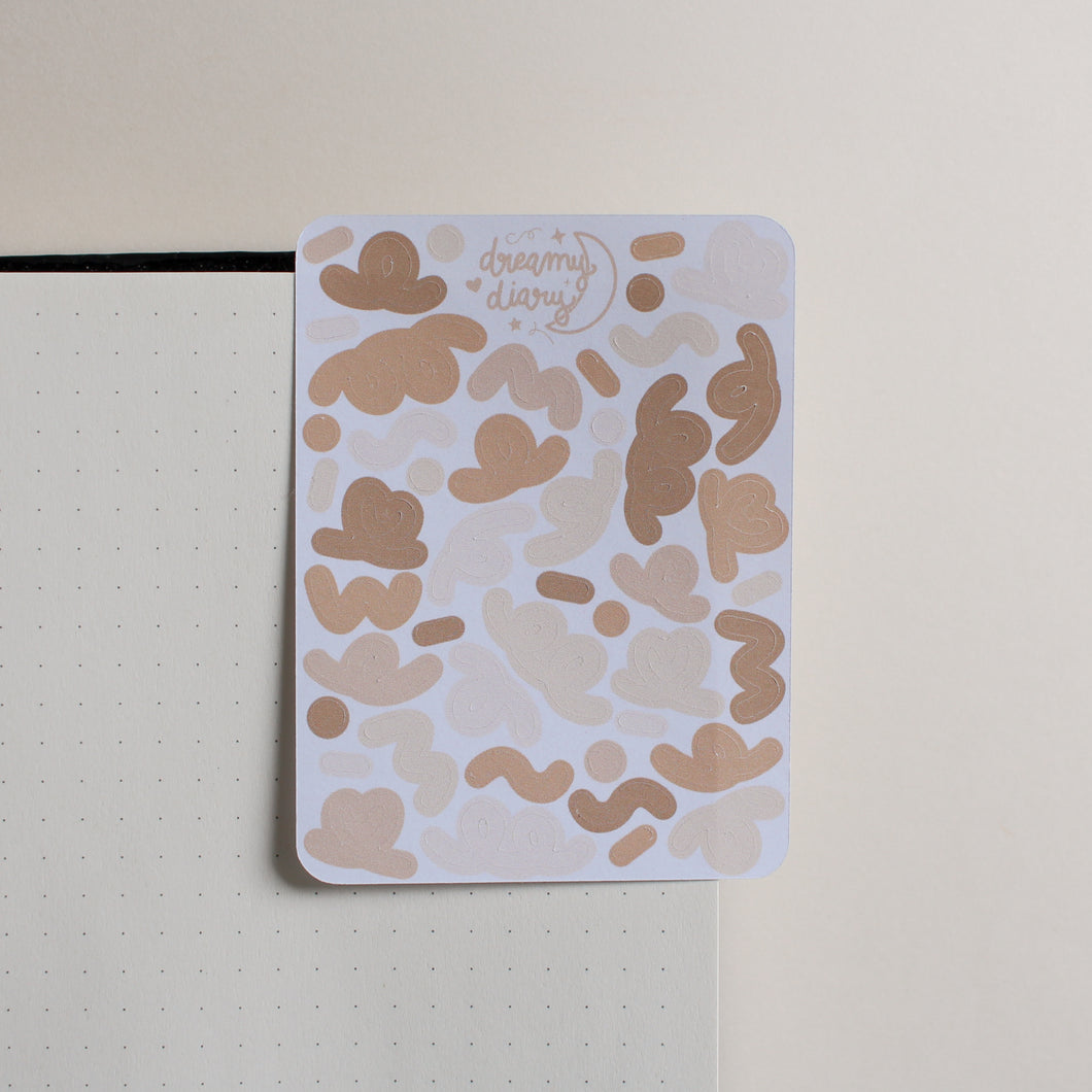 Mini Confettis Sticker Sheet (beige)
