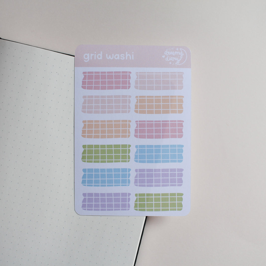 Grid Washi (rainbow)