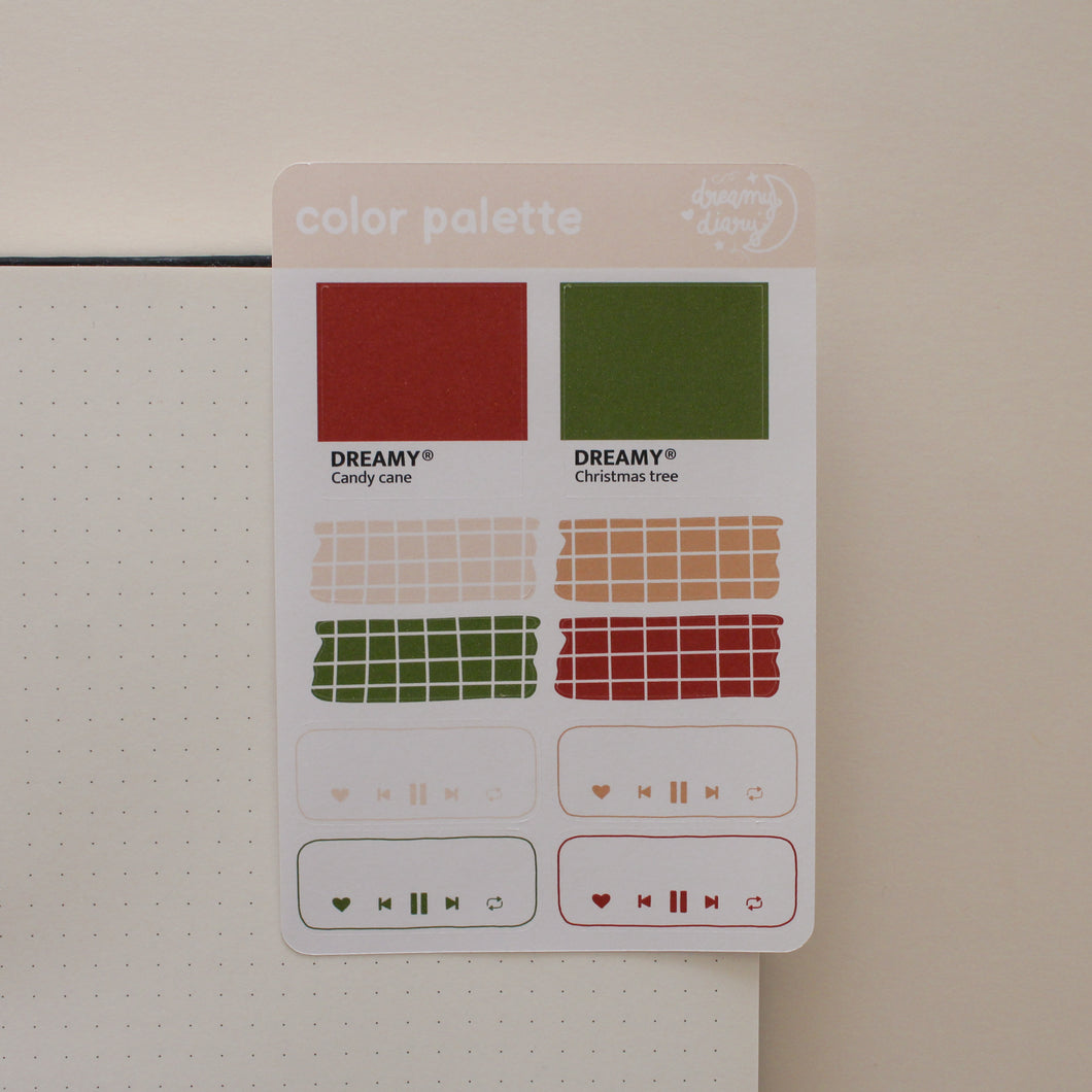 Christmas Color Palette Sticker Sheet