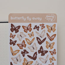 Load image into Gallery viewer, Butterfly Fly Away Sticker Sheet (neutral)
