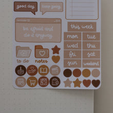 Load image into Gallery viewer, Dark Neutral Weekly Plan Sticker Sheet
