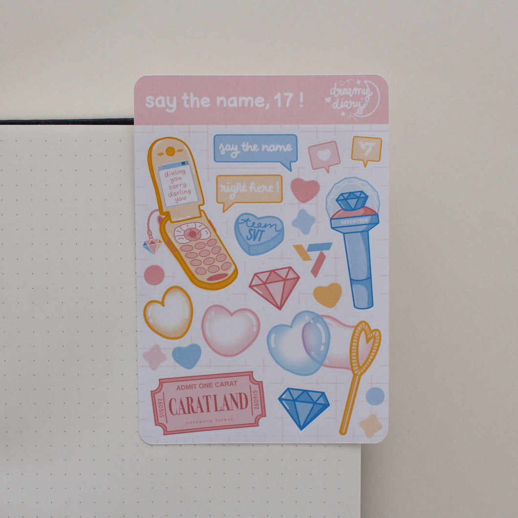 Say The Name, 17 ! Sticker Sheet