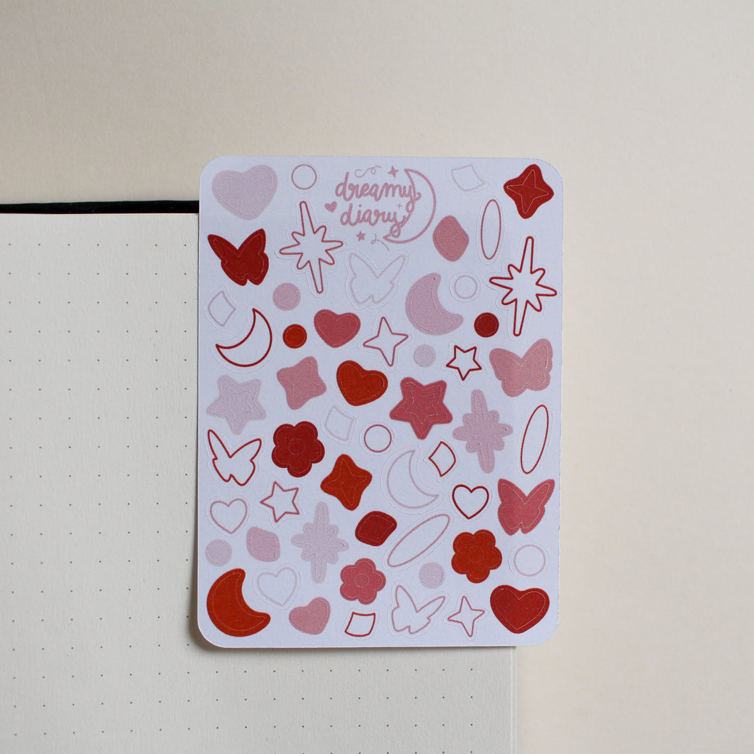 Mini Shapes Sticker Sheet (LOVE)