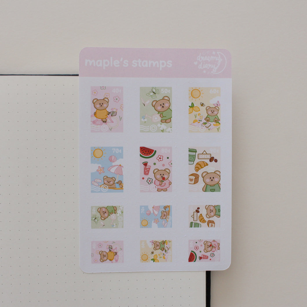 Maple's Stamps Sticker Sheet (spring/summer)