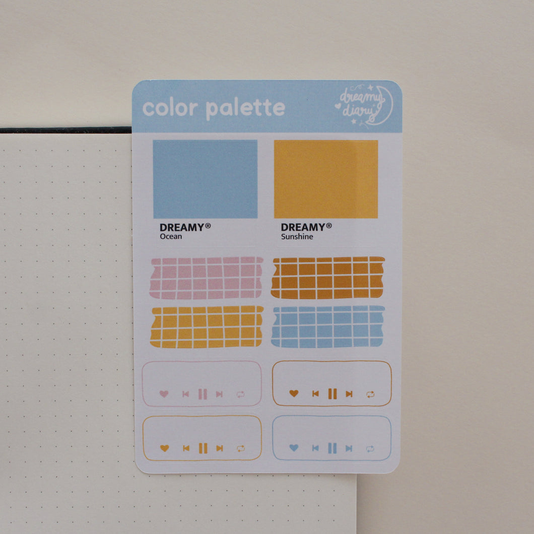 Summer Color Palette Sticker Sheet
