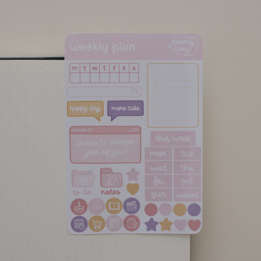 Birthday Weekly Plan Sticker Sheet