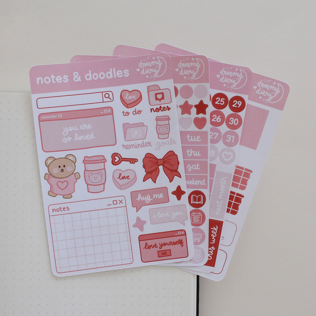 LOVE Planner/Bujo Set (4 sticker sheets)